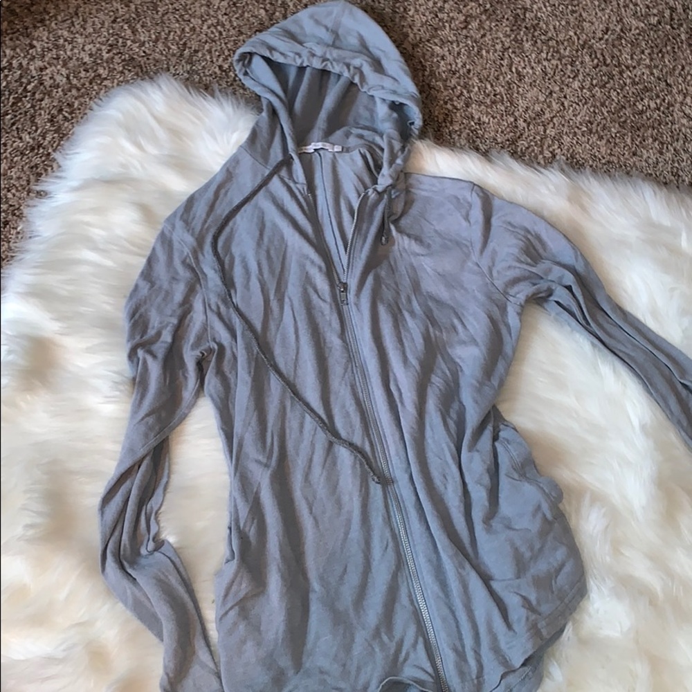 Grey zip up hoodie